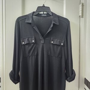Jones New York Black Long Sleeve Blouse